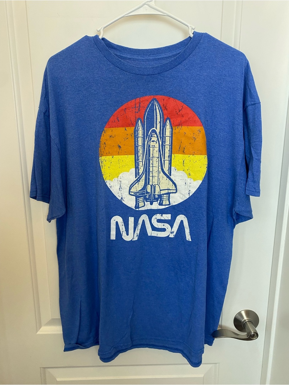 Fifth Sun Mens Size XL NASA Graphic Short Sleeve Crew Neck Blue T-Shirt